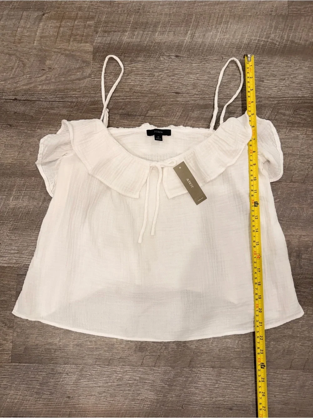 J.Crew NWT White Ruffle Soft Gauze Camisole Tank Top Size M Cottagecore Coastal
